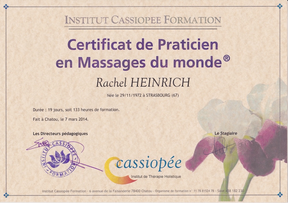Massage - Certificat massage du monde